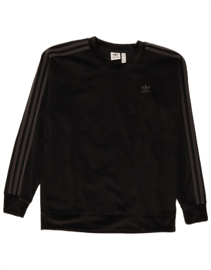 Felpa in velluto oversize da donna Adidas UK 6 XS poliestere nero