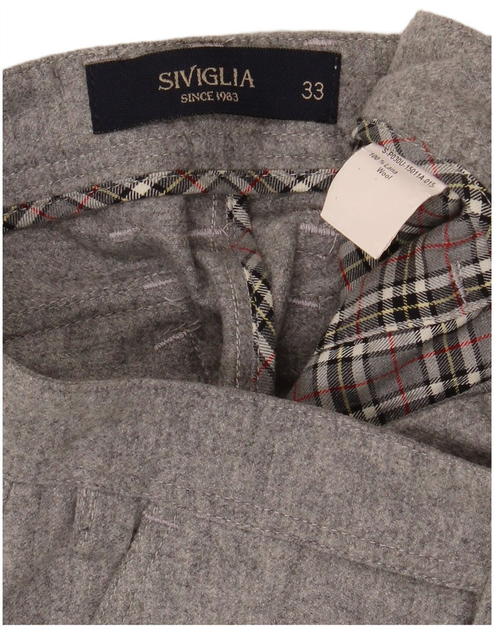 Pantaloni cargo slim da uomo SIVIGLIA W33 L36 in lana grigia