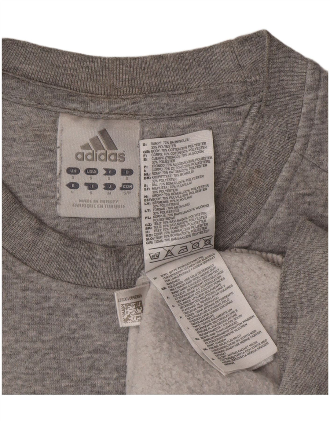 Felpa grafica da uomo Adidas maglione piccolo cotone grigio