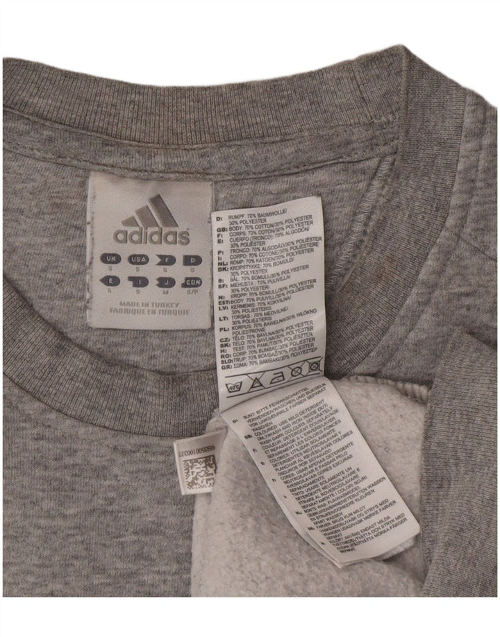 Felpa grafica da uomo Adidas maglione piccolo cotone grigio
