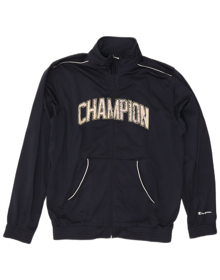 CHAMPION Giacca da tuta grafica da uomo in poliestere medio blu navy