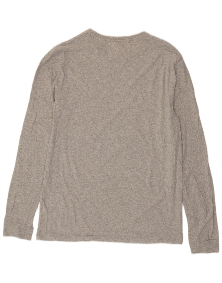 JACK WILLS Top da uomo a maniche lunghe in cotone grigio medio