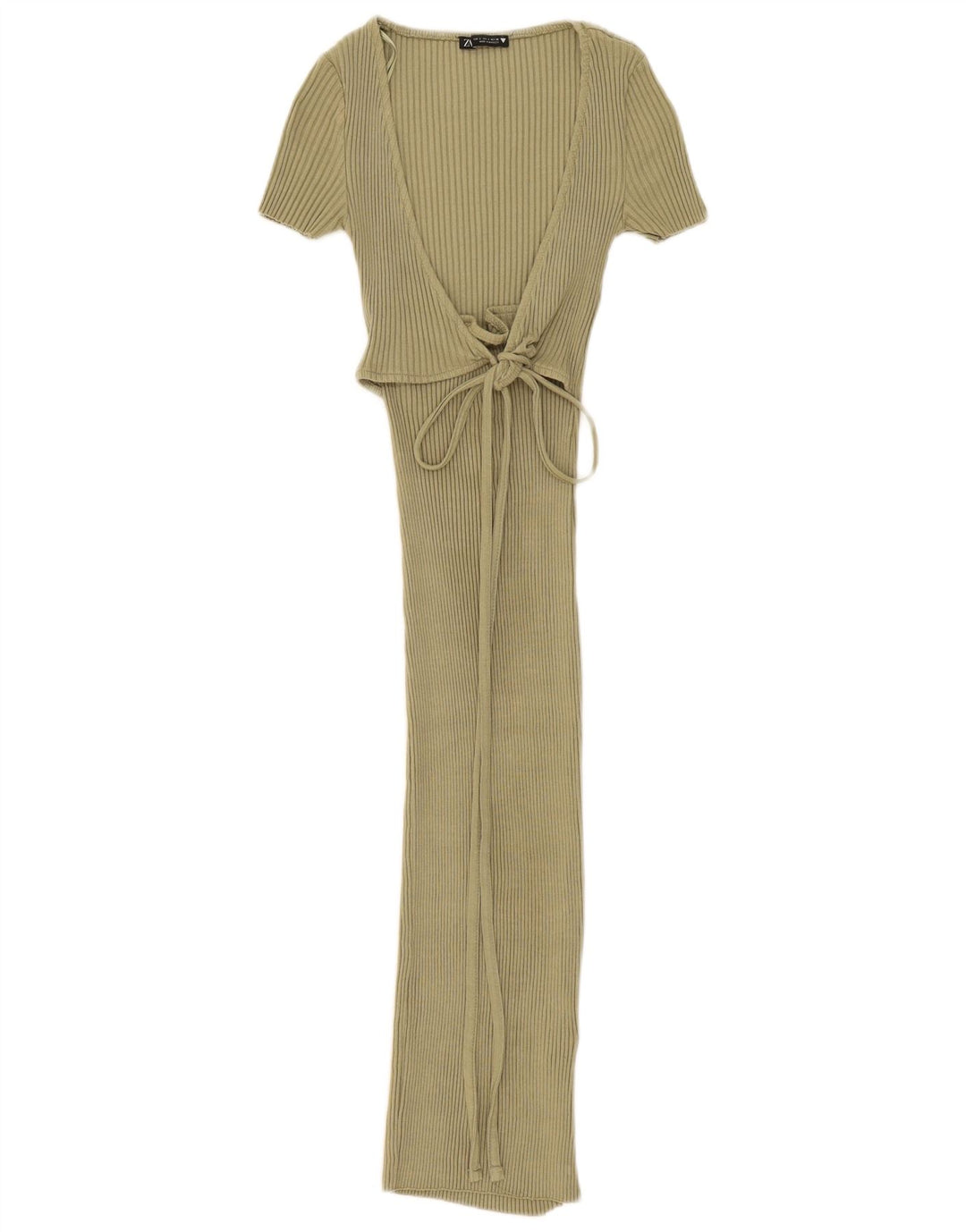 Vestito lungo da donna Zara UK 8 piccolo in cotone kaki