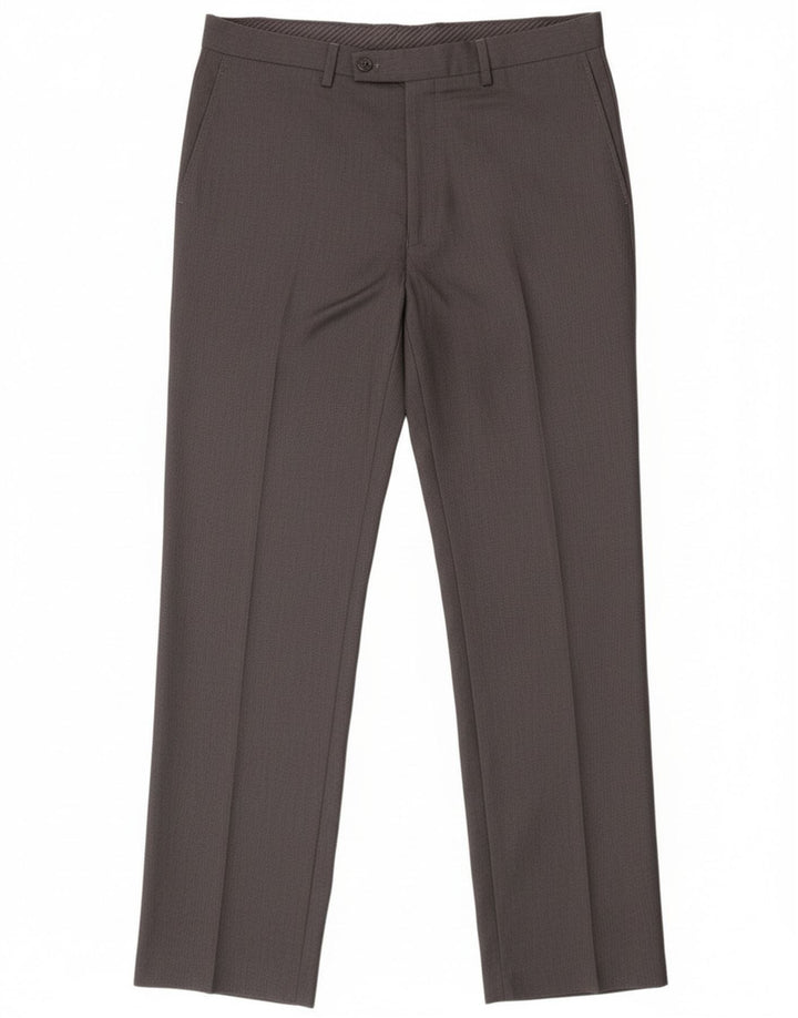 Pantaloni da abito dritti da uomo Calvin Klein W36 L32 poliestere grigio