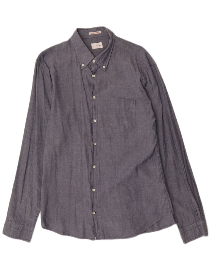 Camicia da uomo Gant XL in cotone blu navy