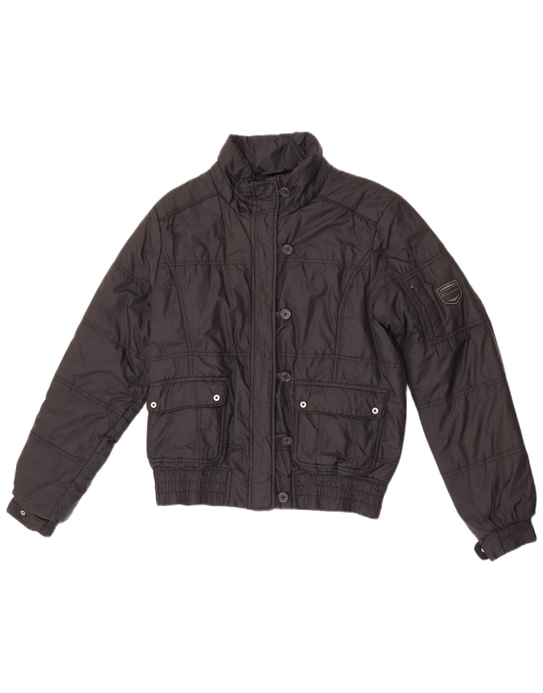 Bomber imbottito per ragazze Champion 11-12 anni Large Nero in poliammide