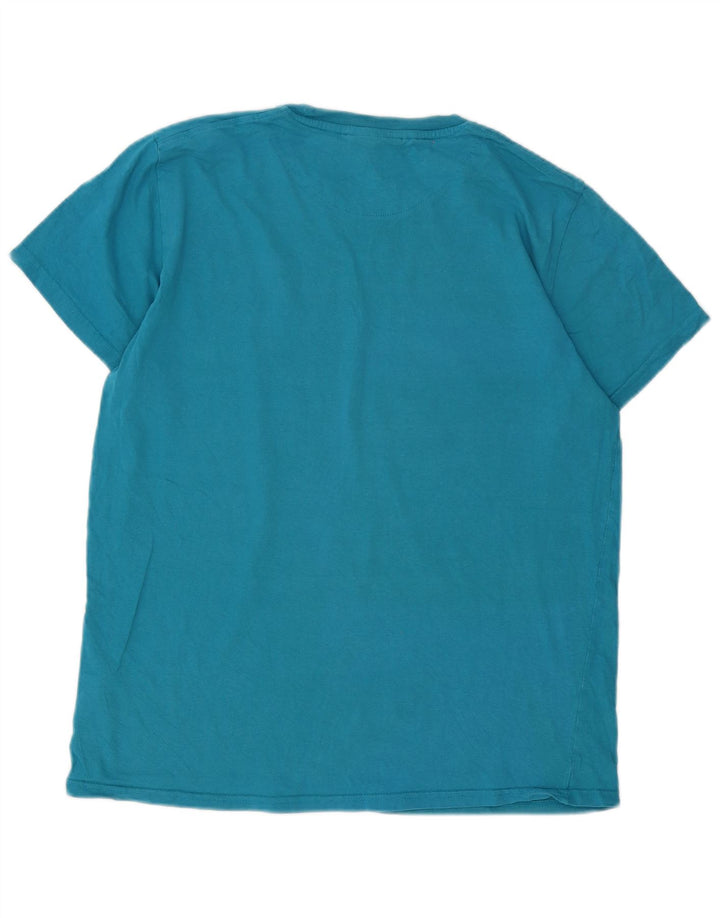 T-shirt grafica da uomo Pierre Cardin Top grande in cotone blu