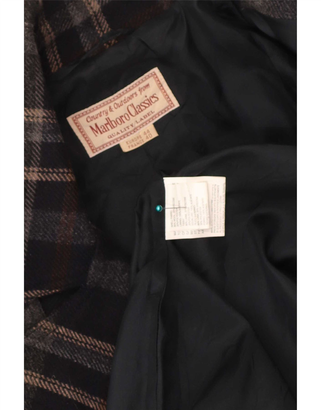 Trench da donna Marlboro Classics IT 44 medio nero a quadri