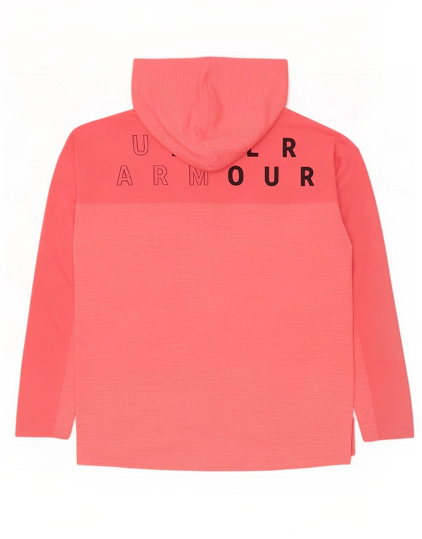 Maglietta grafica con cappuccio da donna Under Armour manica lunga UK 10 Small Rosa
