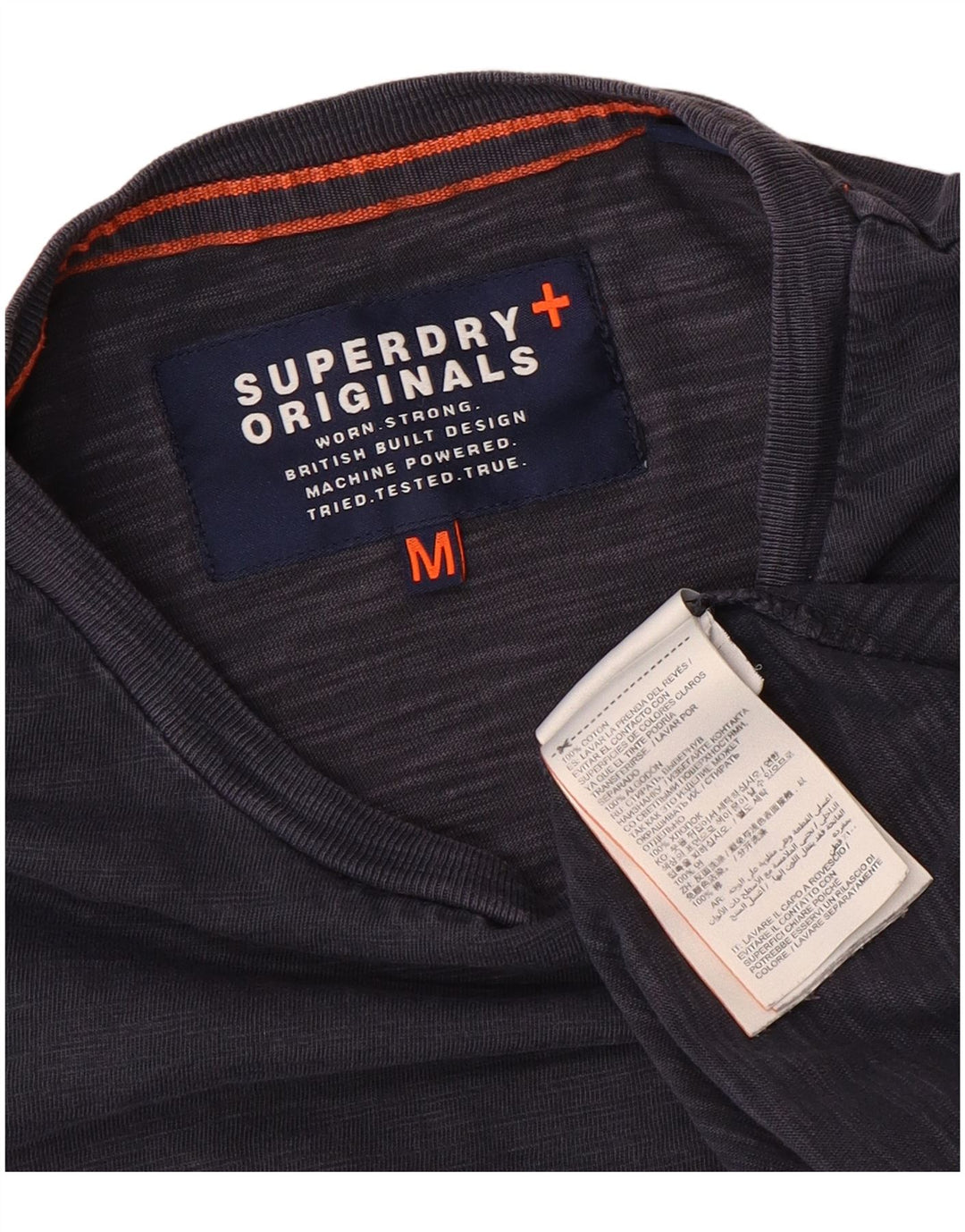 T-shirt da uomo Superdry Top in cotone blu navy medio