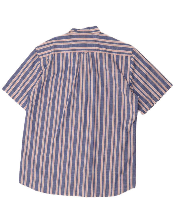 Gant Camicia da uomo a maniche corte vestibilità regolare in cotone a righe blu medio