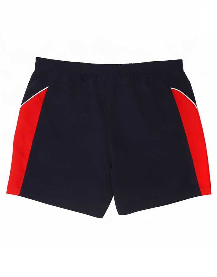 Pantaloncini sportivi da uomo Fila Large in poliestere color block blu navy