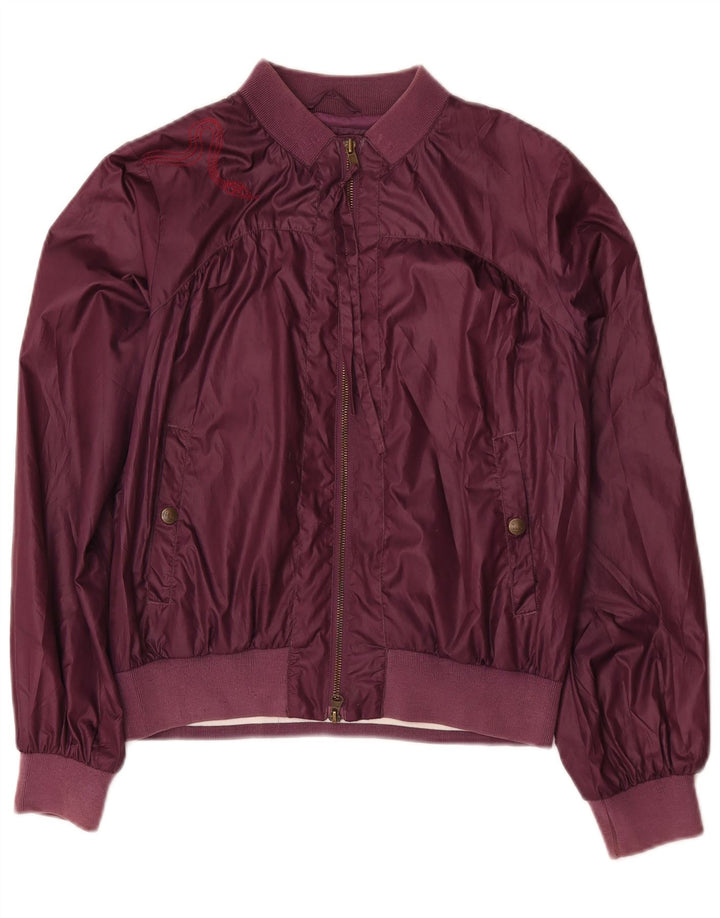 Giubbotto bomber grafico da donna Lee UK 14 Poliestere bordeaux medio