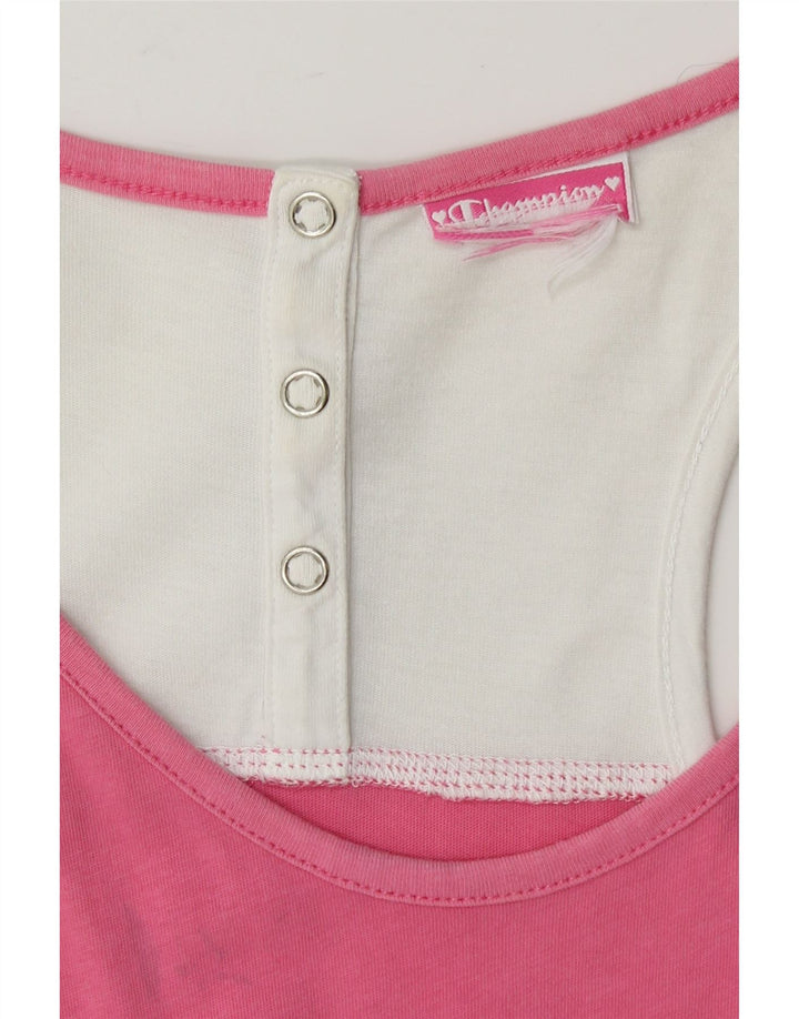 CHAMPION Womens Graphic Playsuit UK 8 Small  Pink Vintage Champion and Second-Hand Champion from Messina Hembry 