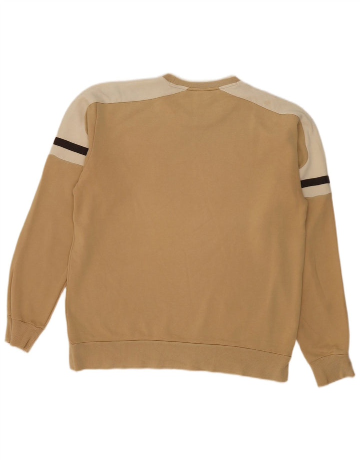 Fila Felpa grafica da uomo Maglione grande in cotone color block beige