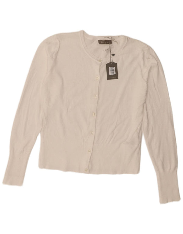 Oasis Womens Crop Bolero Jumper UK 12 Medium White Cotton