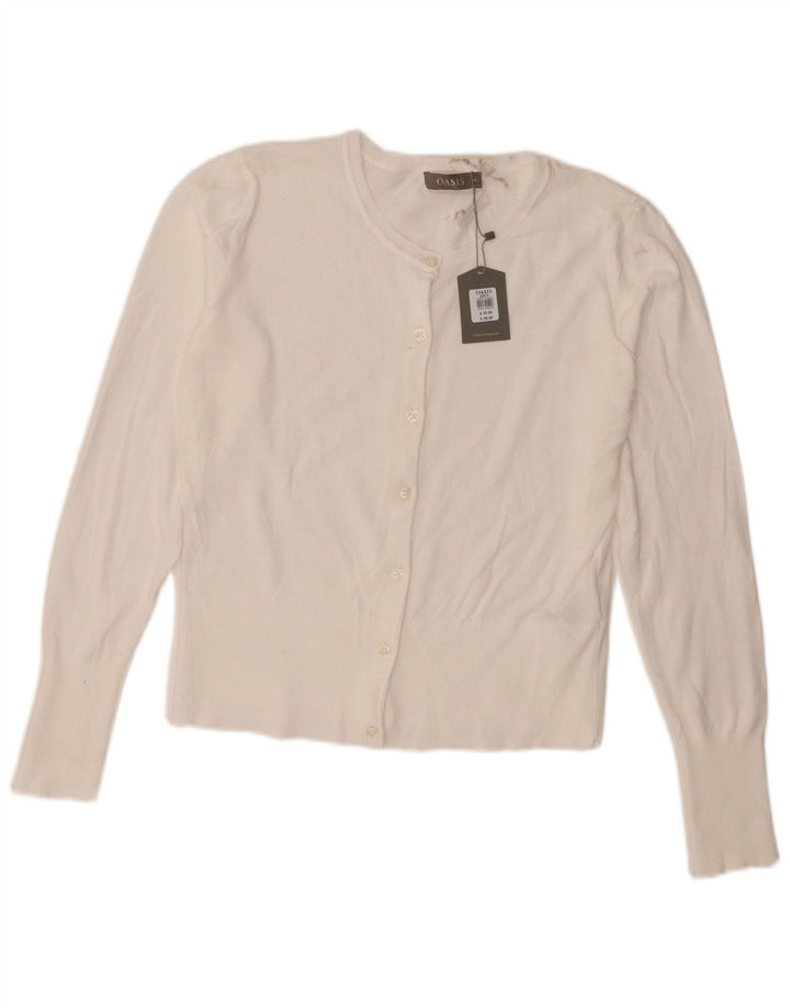 Maglione Bolero corto da donna Oasis UK 12 cotone bianco medio