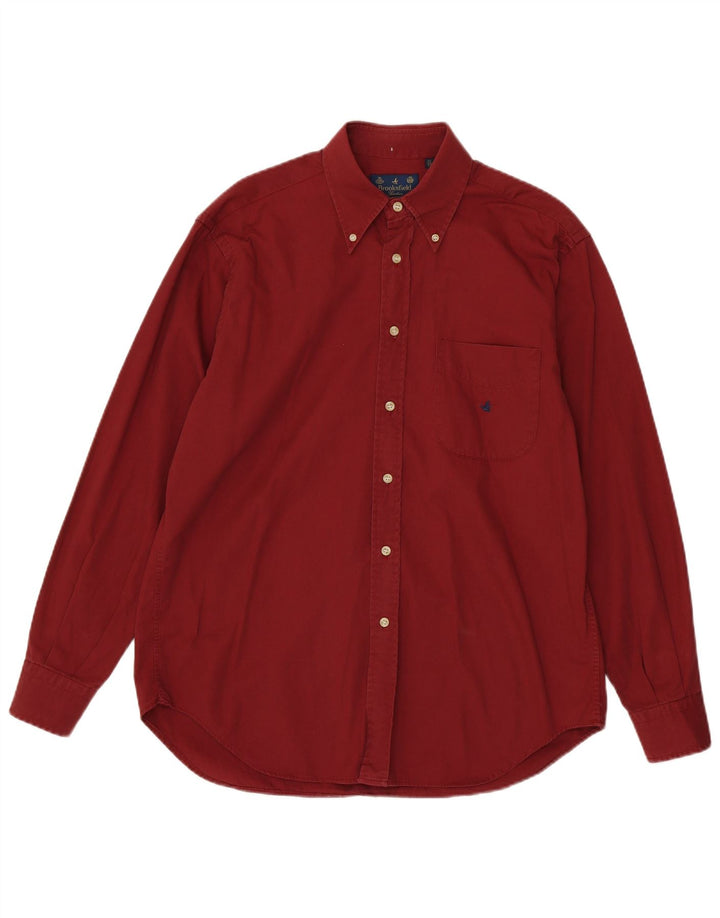 Camicia da uomo Brooksfield taglia 39 cotone marrone medio medio