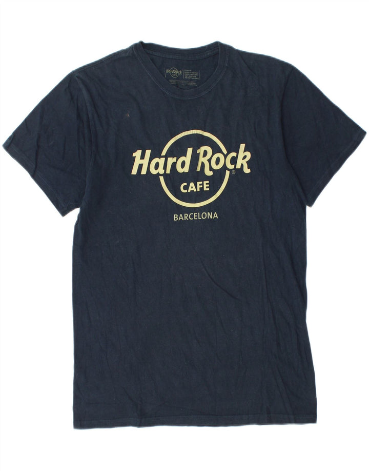 T-shirt grafica da uomo Hard Rock Barcelona Barcelona, cotone medio blu navy