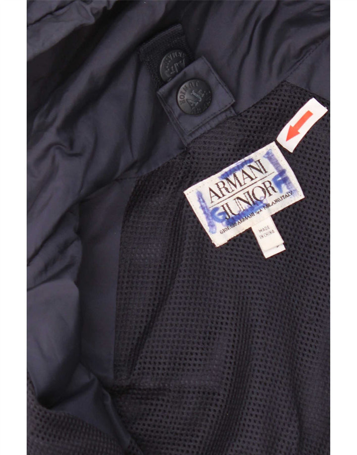 Giacca antipioggia con cappuccio Armani per ragazzi 10-11 anni XS poliestere blu navy
