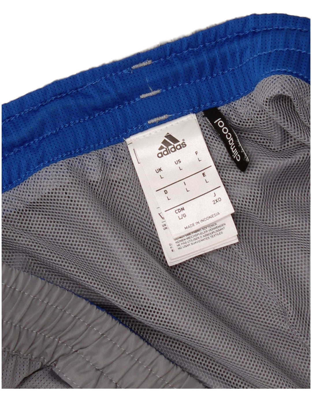 Pantaloncini sportivi Adidas da uomo grandi in poliestere grigio