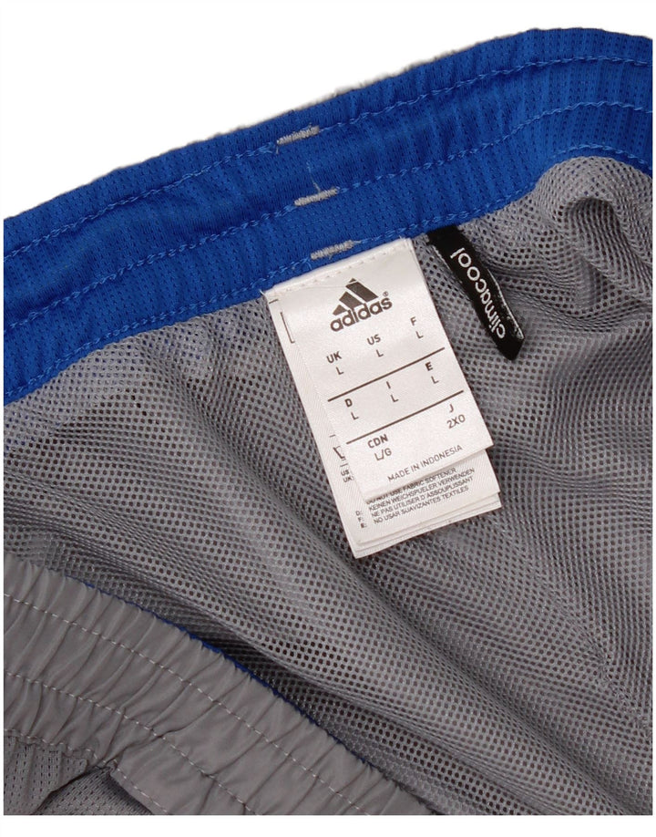 Pantaloncini sportivi Adidas da uomo grandi in poliestere grigio