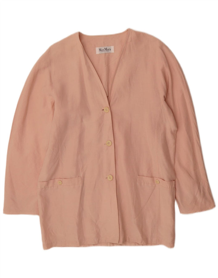 Giacca blazer a 3 bottoni da uomo Max Mara UK 12 Lino rosa medio