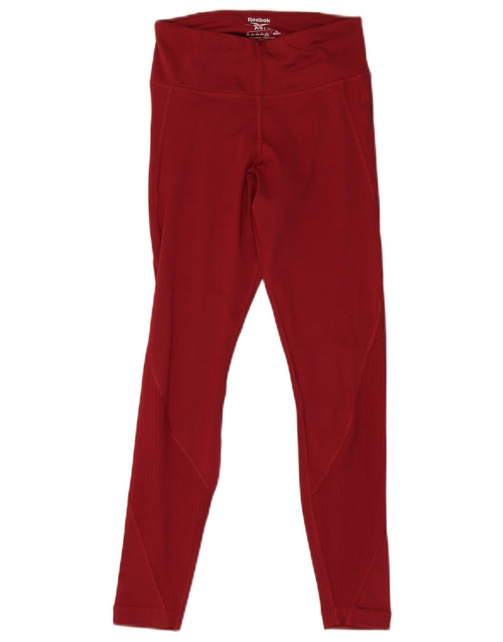 Leggings Reebok da donna UK 4 XS rosso poliestere