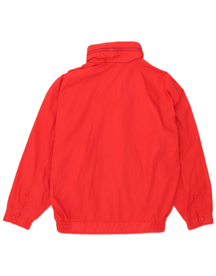 Giubbotto bomber con cappuccio vintage da uomo UK 40 grande poliestere rosso