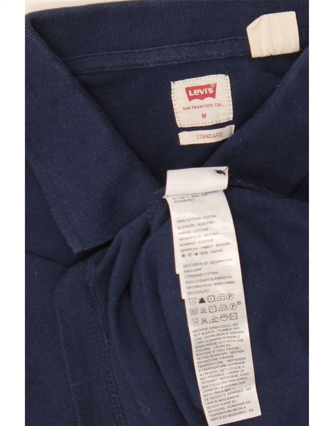 Polo standard da uomo Levi's in cotone blu navy medio