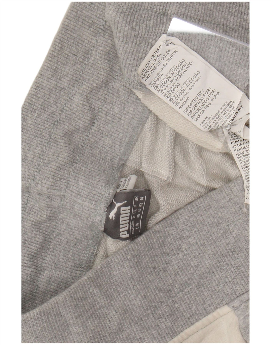 Pantaloni da tuta da donna PUMA Joggers UK 14 Large Grigio Colorblock Cotone