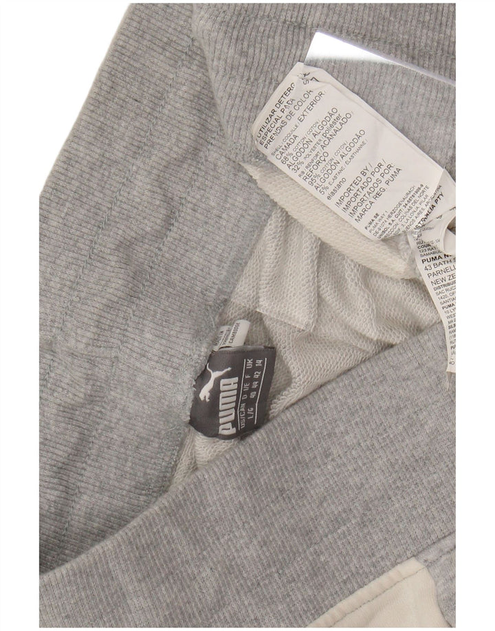 Pantaloni da tuta da donna PUMA Joggers UK 14 Large Grigio Colorblock Cotone