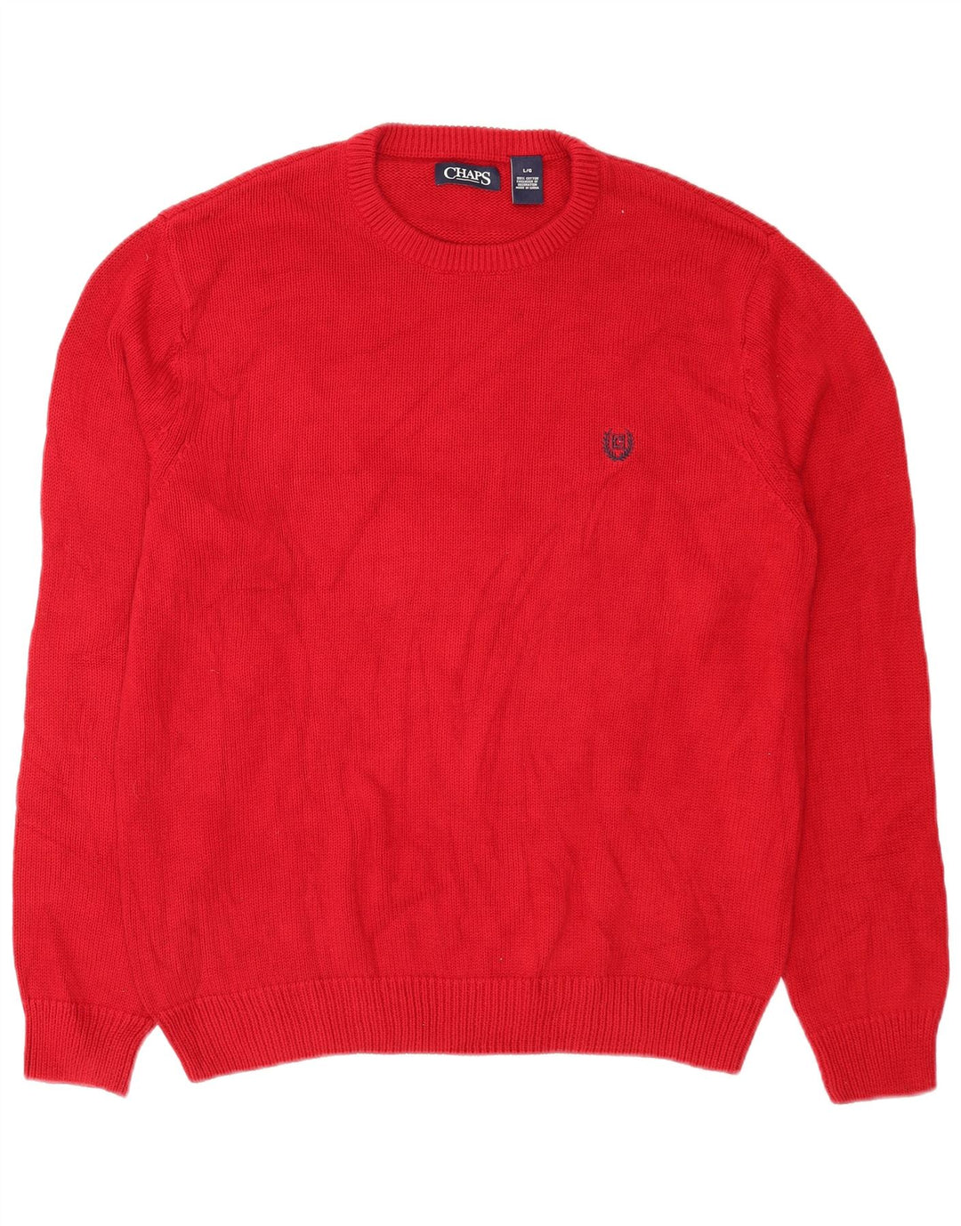 Chaps Uomo Maglione Girocollo Maglione Grande Cotone Rosso