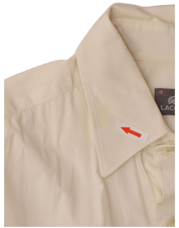 Camicia da uomo Lacoste taglia 41 grande in cotone bianco sporco