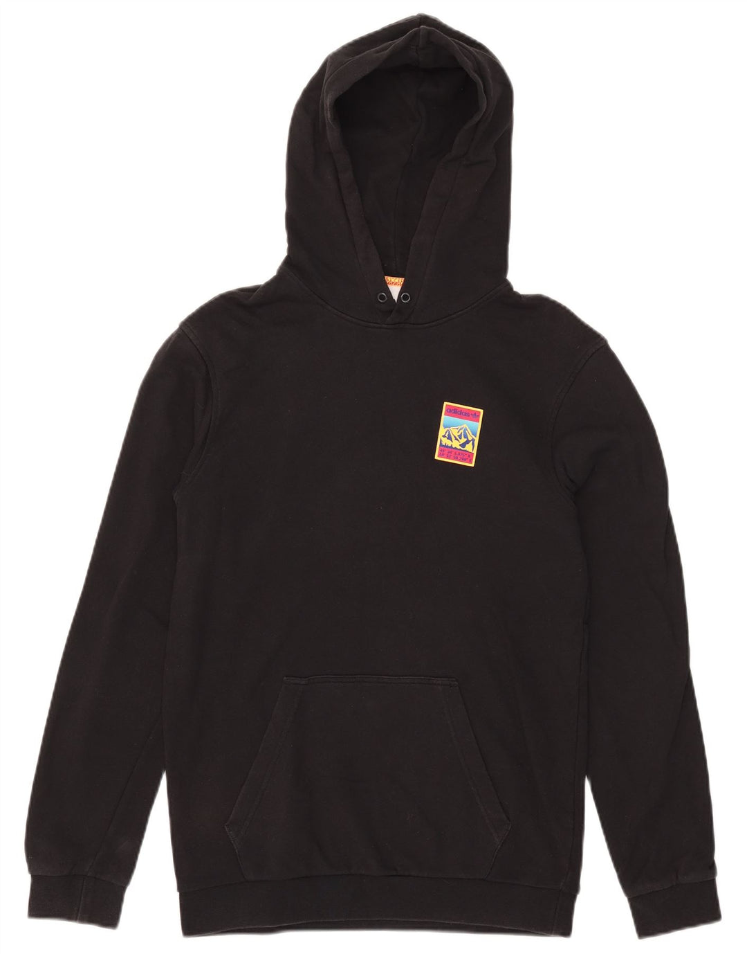 Felpa con cappuccio da uomo Adidas Small in cotone nero