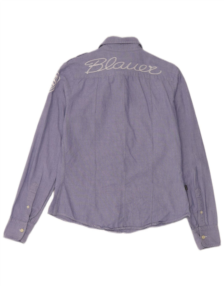 Camicia militare grafica da donna Blauer UK 16 grande blu