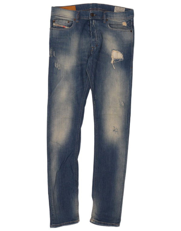 Diesel Uomo Tepphar Carota Distressed Jeans Slim W30 L32 Cotone Blu