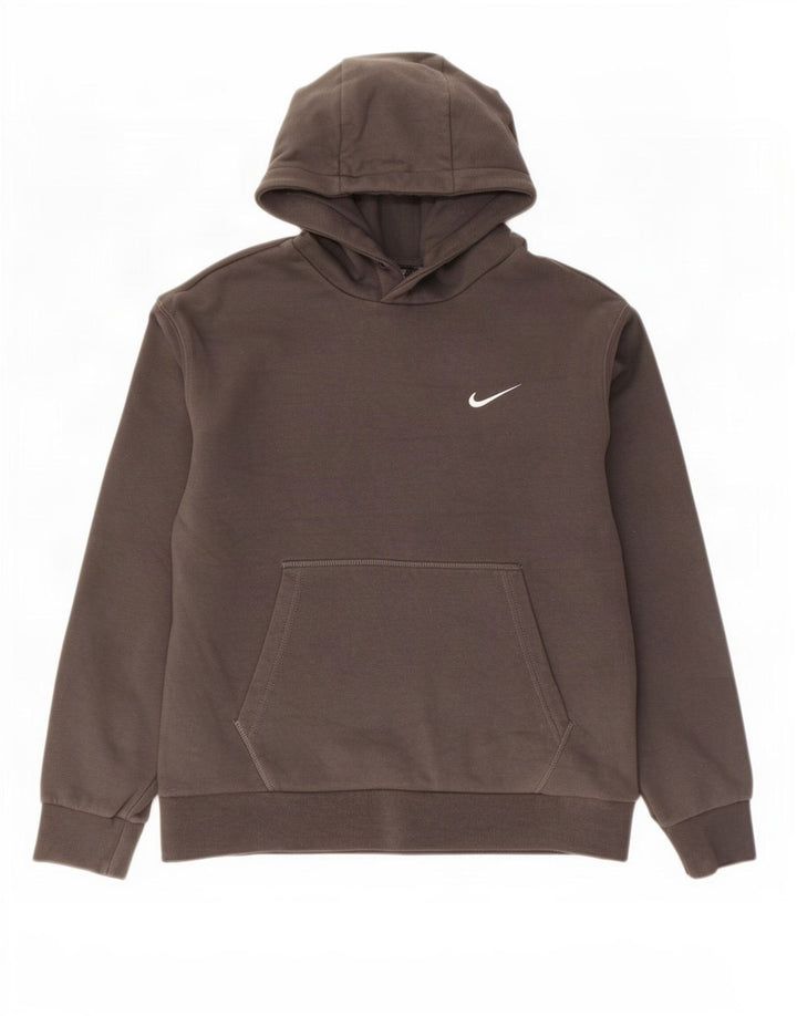 Felpa con cappuccio da uomo Nike in cotone grigio medio