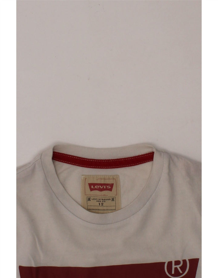 LEVI'S Boys Graphic T-Shirt Top 11-12 Years White Vintage Levi's and Second-Hand Levi's from Messina Hembry 
