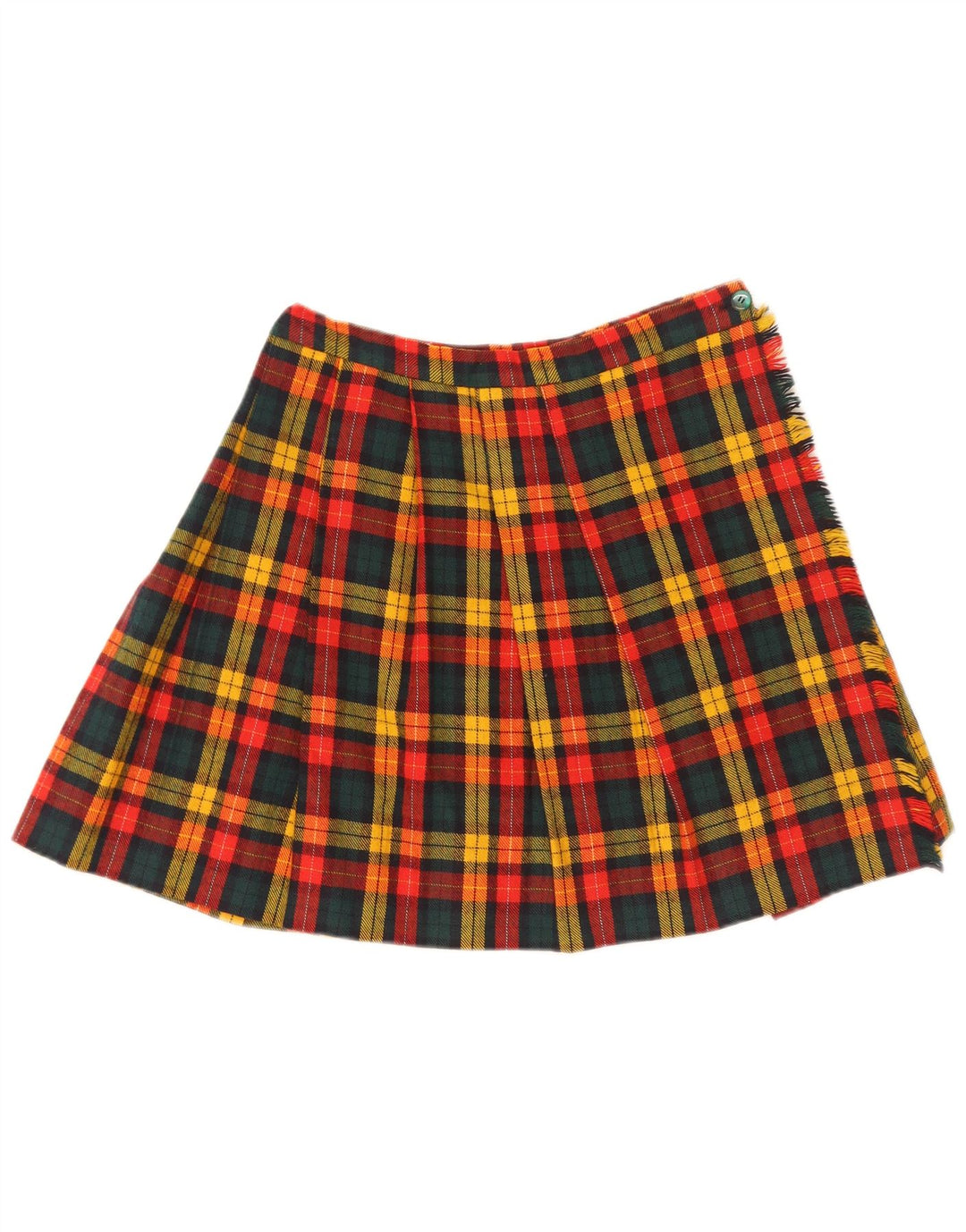 Mini gonna a portafoglio vintage da donna W26 piccolo motivo a quadri multicolore