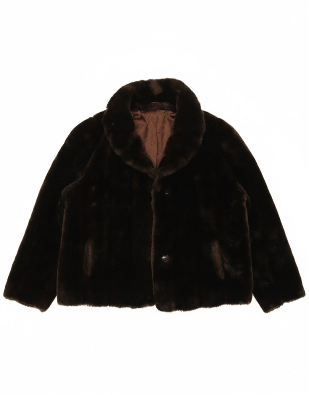 ASTRAKA Womens Oversized Faux Fur Jacket EU 44 XL Black Acrylic