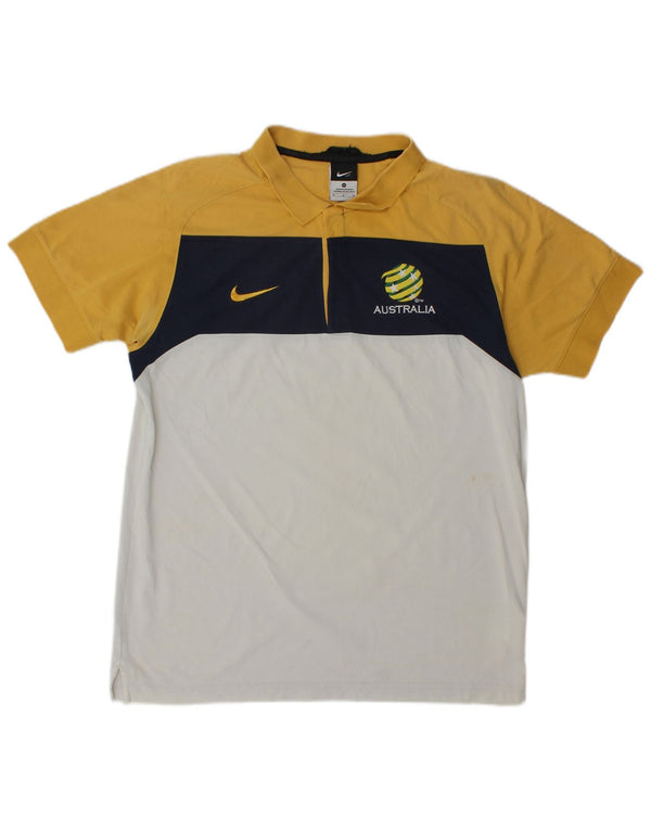 Polo grafica da uomo Nike in cotone color block giallo medio