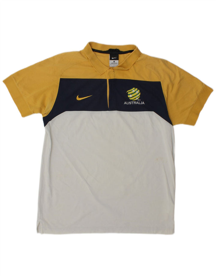 Polo grafica da uomo Nike in cotone color block giallo medio