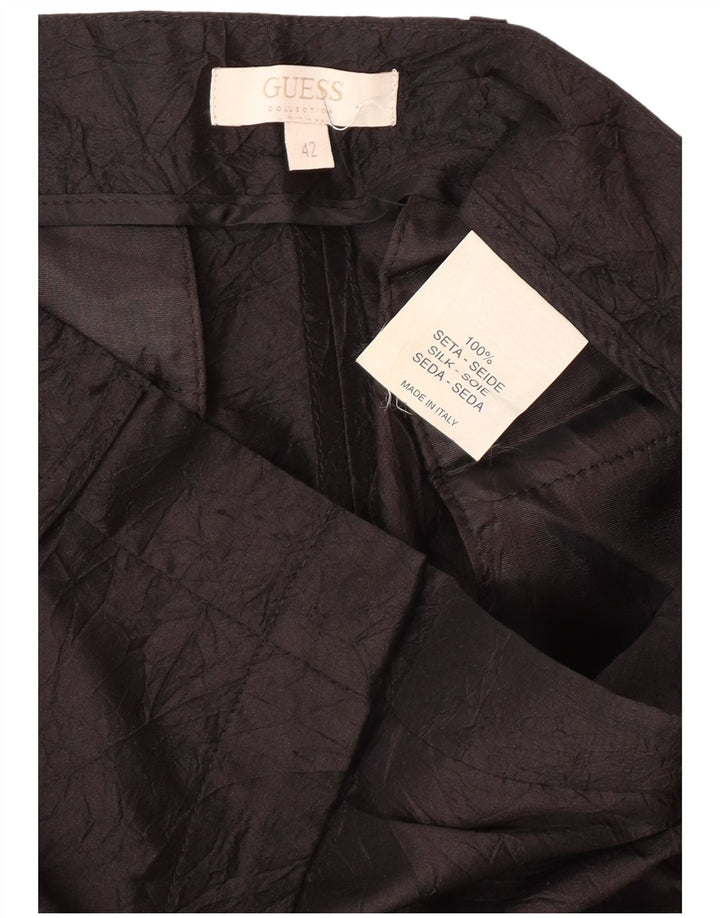 Pantaloni casual dritti da donna GUESS IT 42 Medium W28 L32 Nero Seta