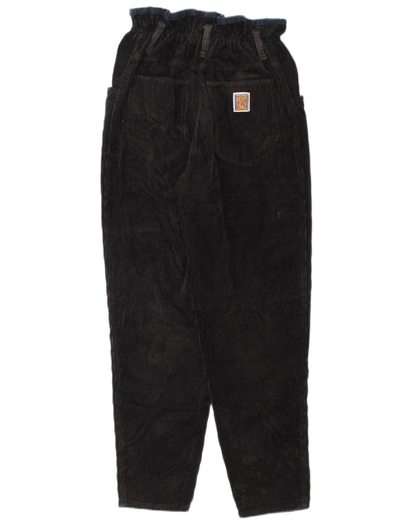 Pantaloni vintage da donna in velluto a coste affusolati W29 L28 in cotone nero