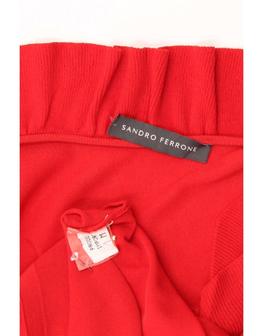 Sandro Ferrone Camicetta da donna con volant sul davanti UK 12 Medium Red Viscose