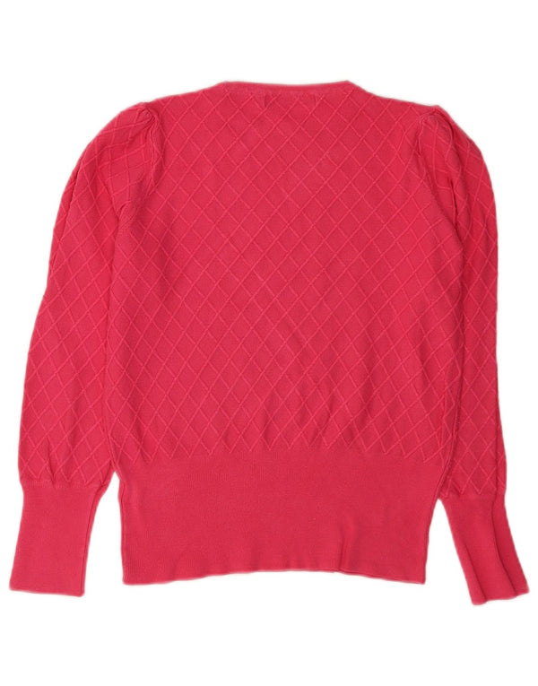 Maglione maglione girocollo vestibilità regolare da donna Marks & Spencer UK 8 piccolo rosso