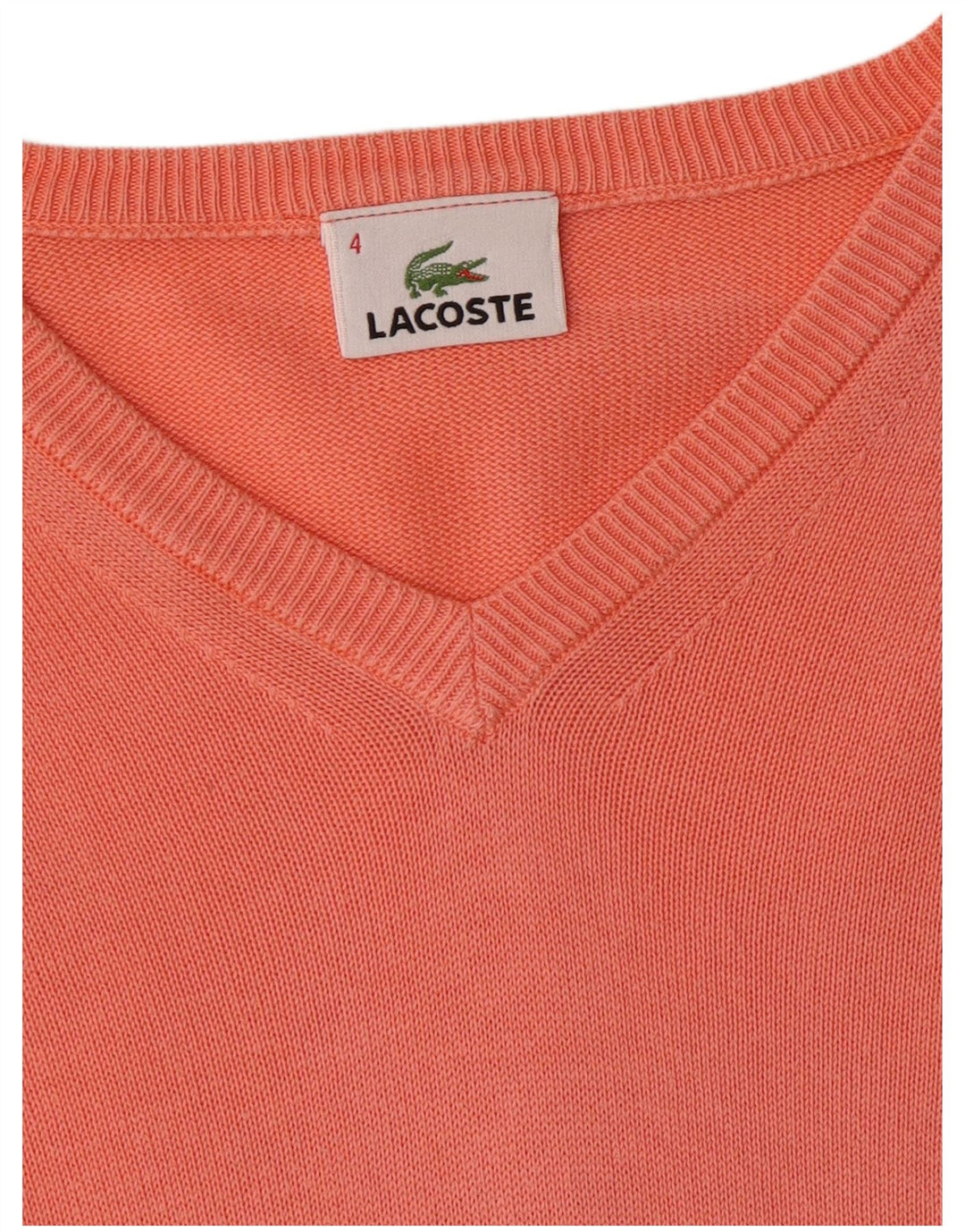 LACOSTE Maglione da uomo con scollo a V taglia 4 arancione medio