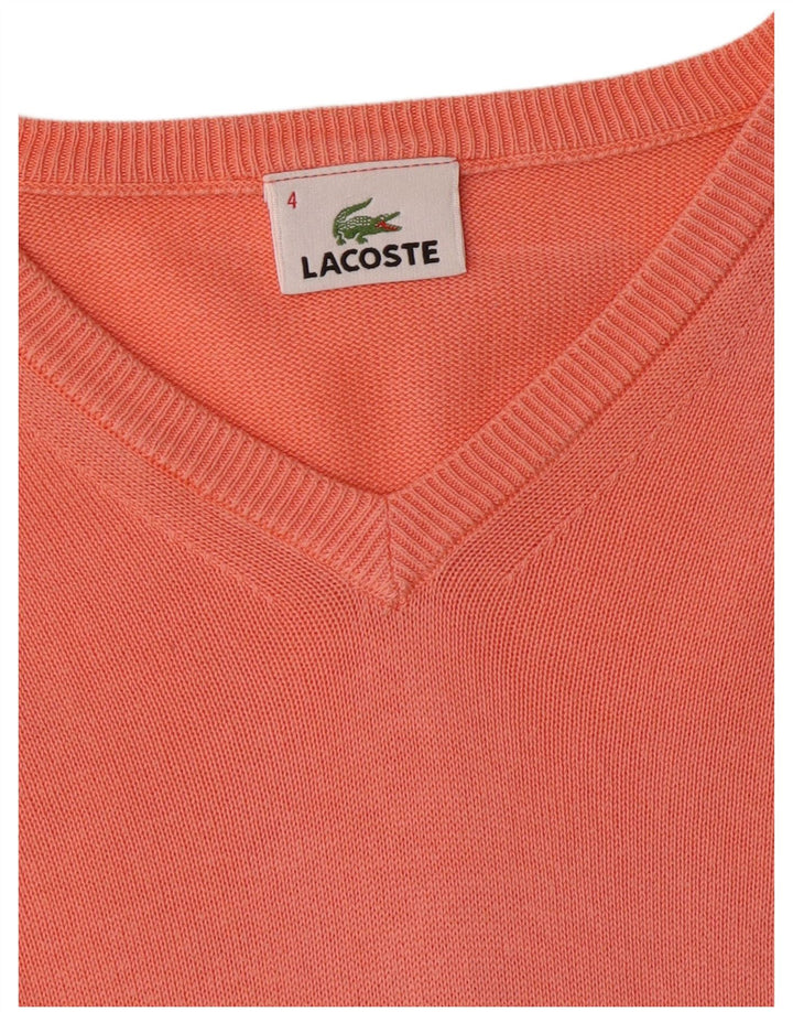 LACOSTE Maglione da uomo con scollo a V taglia 4 arancione medio
