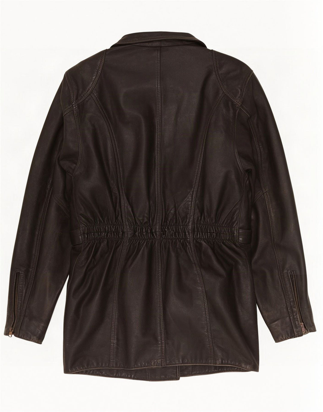 Giacca da motociclista in pelle vintage da donna UK 10 piccola nera